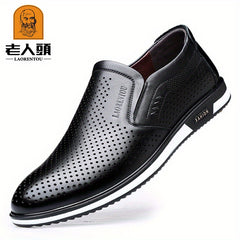 LAORENTOU Men's Slip On Leather Formal Shoes Business Non Slip Shoes