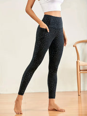 Slim Fit Yoga Leggings High Waist Sports Pants With Pocket