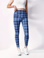 Plaid Print Yoga Workout Pants Stretch Running Sports Fitness Leggings