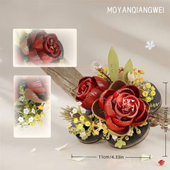 3D Puzzle Flower DIY Kit Romantic Roses Sunflowers Butterfly Building Blocks