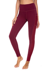 Breathable Mesh Yoga Pants Side Pockets Gym Cycling Running Women's Activewear