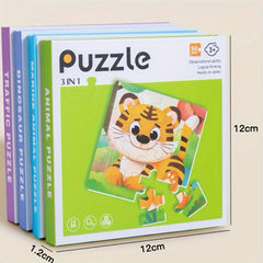 3 in 1 Animal Magnetic Puzzle Books Educational Gift for Kids