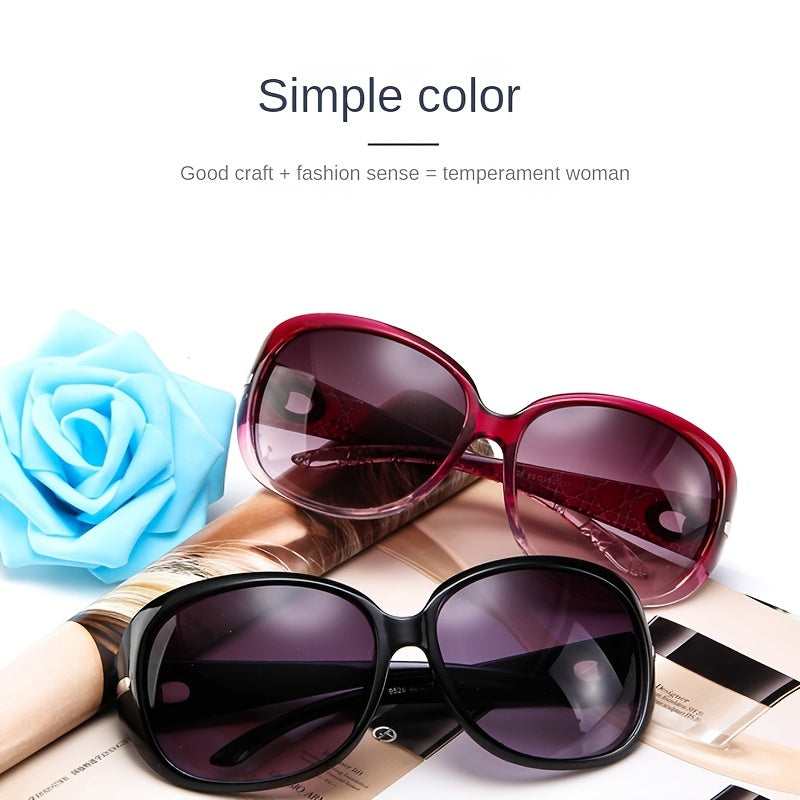 Women's Oval Sunglasses Large Frame Sunscreen Vintage Shades
