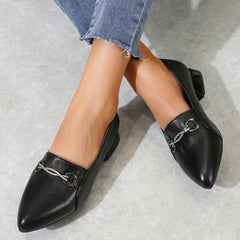 Chain Decor Chunky Heeled Pumps for Women