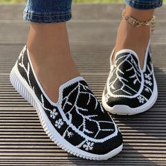 Floral Mesh Walking Shoes Lightweight Breathable Non-Slip