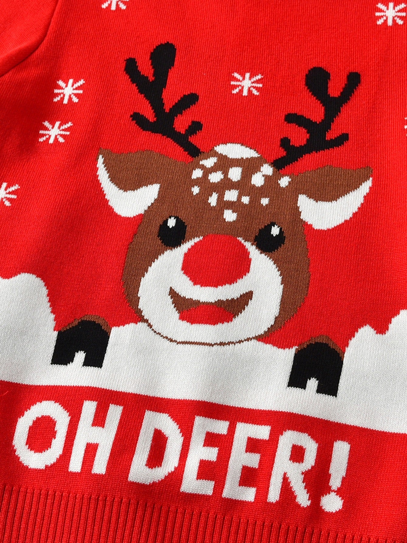 Boys Elk Print Knit Pullover Sweater Christmas Clothing