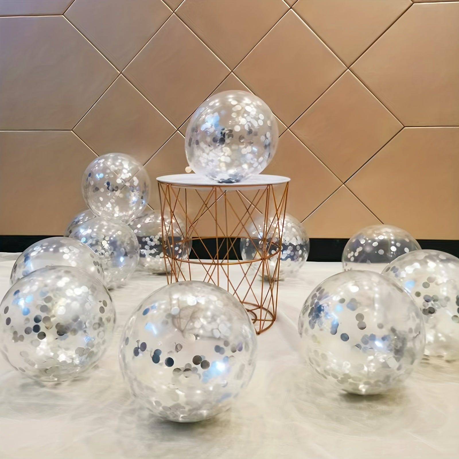 20pcs Silvery Confetti Balloons 12in for Birthday Wedding Party Decoration