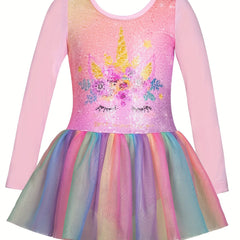 Unicorn Print Rainbow Tutu Ballet Leotard