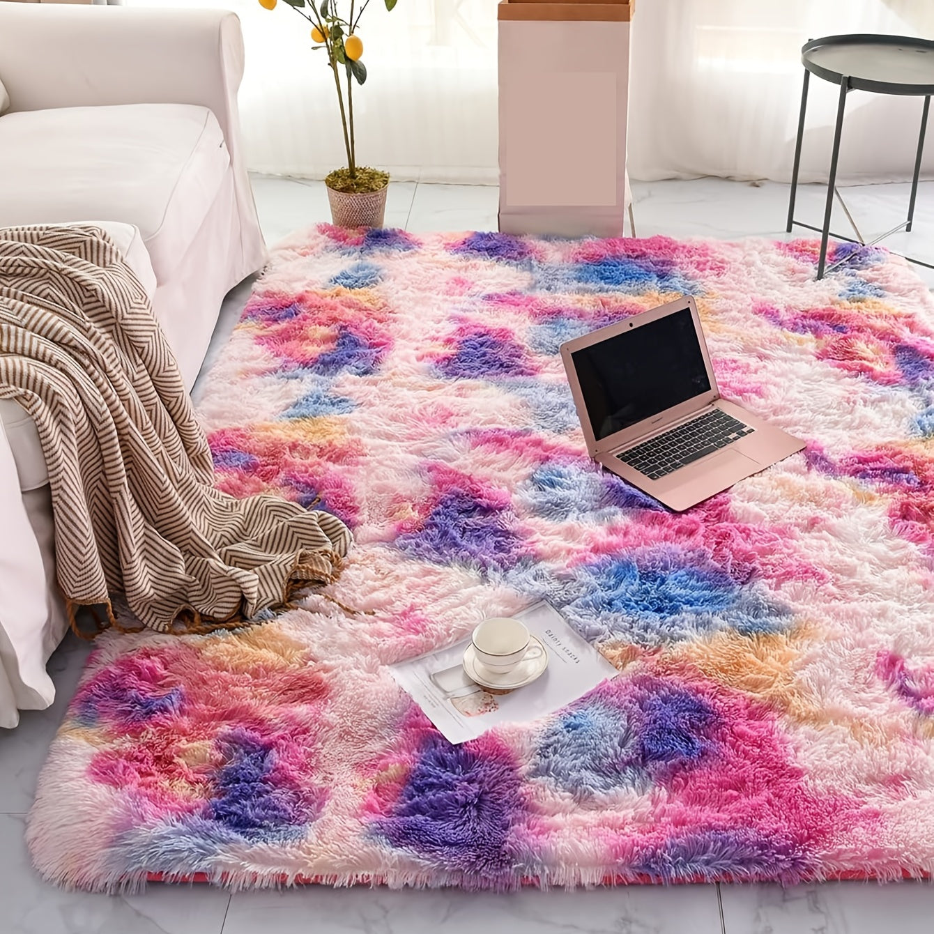 Soft Shaggy Plush Floor Rug 55x78in
