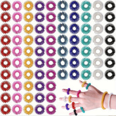 10pcs Mini Spring Finger Massage Ring Pressure Relief Relax Handwear