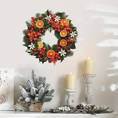 Christmas Garland Sticker, Self-adhesive Door Decoration, 15.3inch