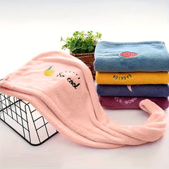Embroidered Hair Drying Cap Towel Wrap Absorbent Quick Drying Shower Cap