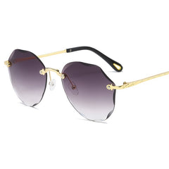 Irregular Rimless Sunglasses Gradient Vintage Shades UV Protection