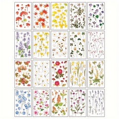 Pressed Flower Themed Stickers Dried Floral Resin Stickers Decals