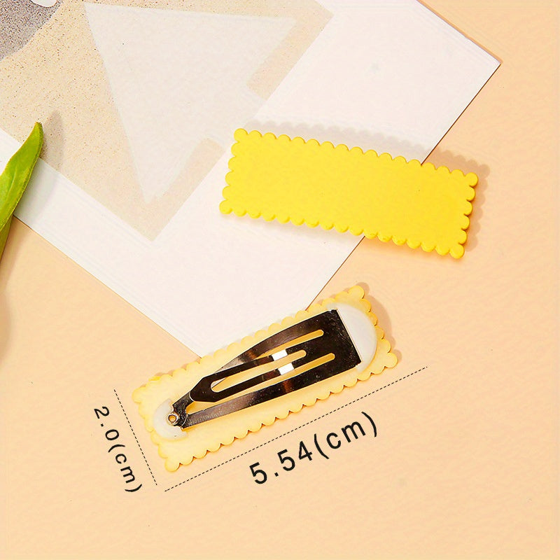 10pcs Cream Glue Candy Hair Clips DIY Resin Accessories
