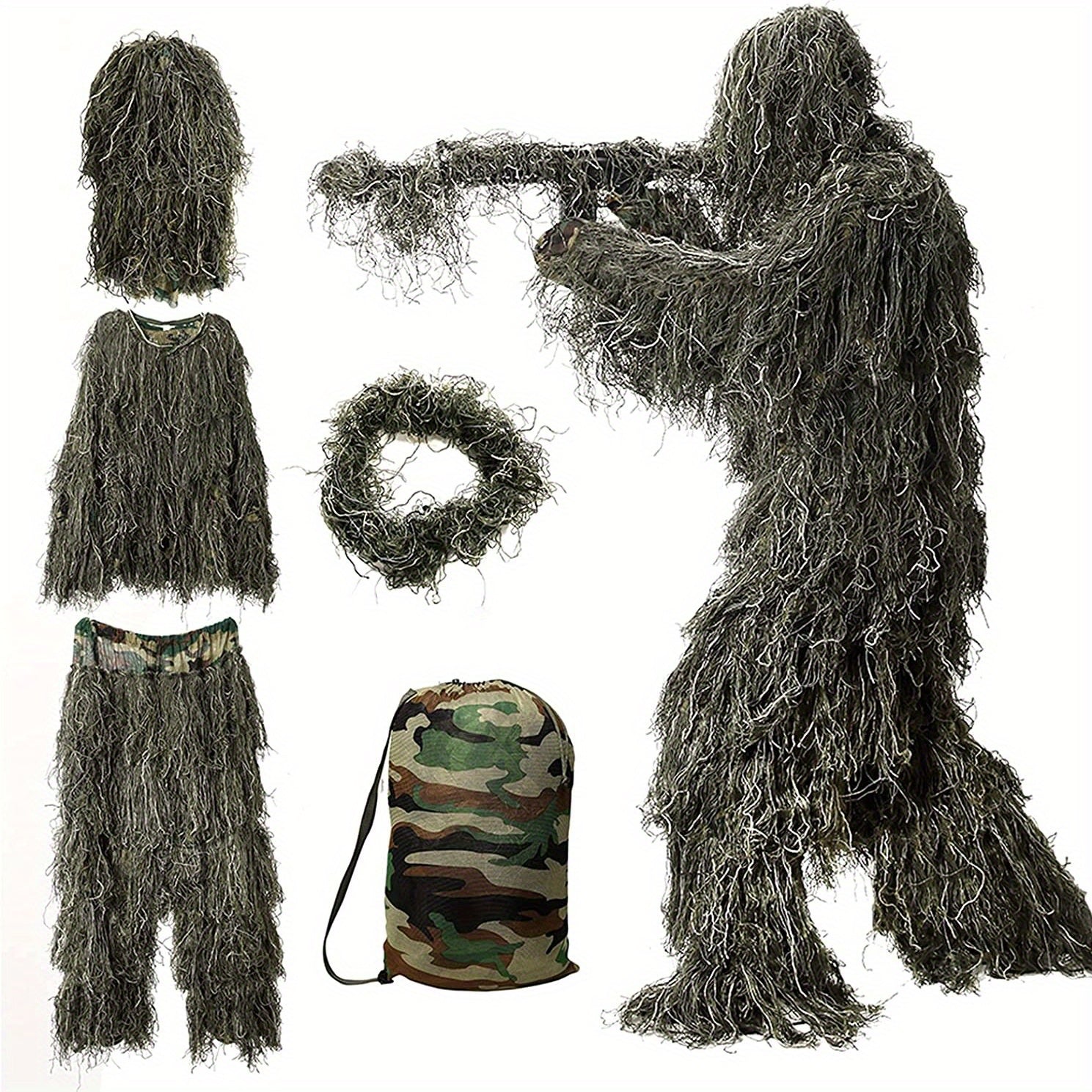 5 in 1 Ghillie Suit For Jungle CS Bird Watching Halloween Costume Prop