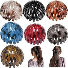 Stretchy Bird Nest Hair Claw Hairpin Ponytail Holder for Women Girls