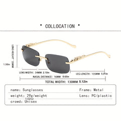 Leopard Metal Square Sunglasses UV Protection
