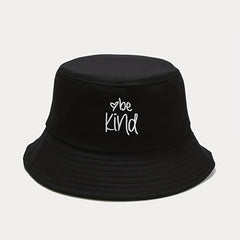 Unisex Sunshade Bucket Hat Heart Embroidery Double Sided Sun Hat