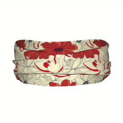 Red Flower Floral Unisex Sports Headband Sweat Wicking Polyester
