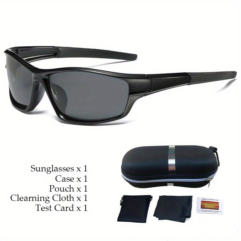 Men's Polarized Sports Glasses for Driving Cycling with Cases Set