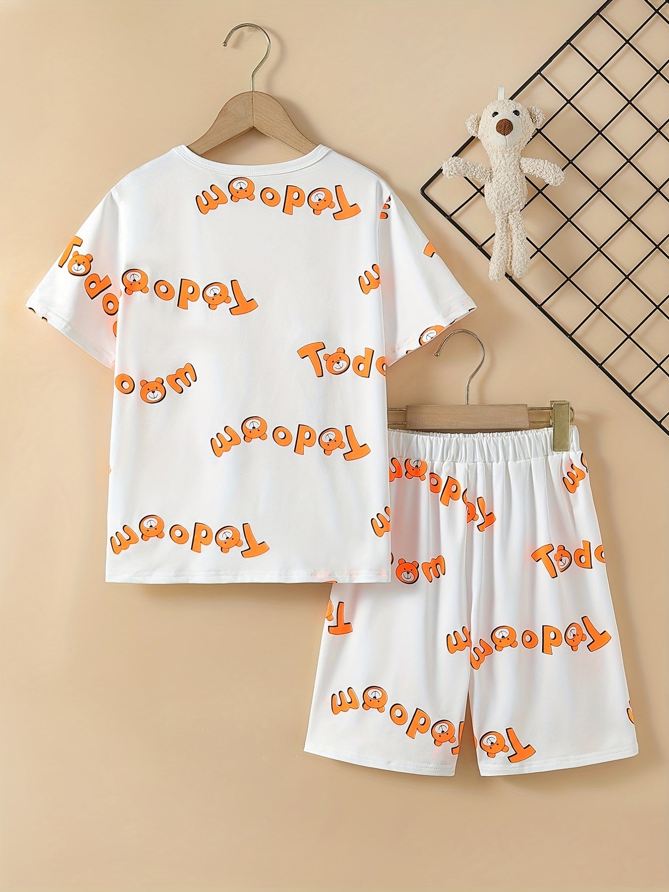 Boys Alphabet Bear Print Pajama Set