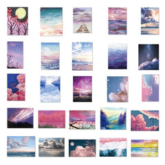 50pcs Landscape Doodle Stickers for Phone Laptop Water Cup