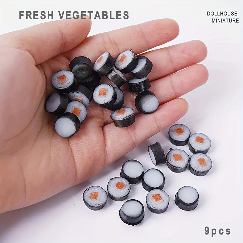 Mini Sushi Model Dollhouse Kitchen Accessories Round Nori Sushi DIY Food Toys