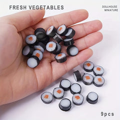 Mini Sushi Model Dollhouse Kitchen Accessories Round Nori Sushi DIY Food Toys