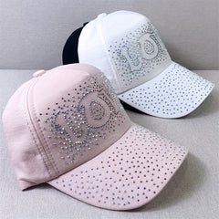 Sparkly Rhinestone Baseball Cap Adjustable Sun Hat