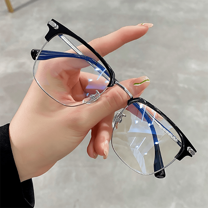Square Clear Lens Glasses Titanium Frame