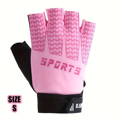 Kids Cycling Gloves Non Slip Half Finger Adjustable Wear Resistant