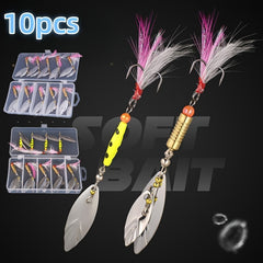 10PCS 7g 10g Sea Fishing Lure Hard Bait Spinner Lure Sharp Hook Perch Carp
