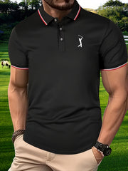 Men's Classic Golfing Graphic Polo Shirt Casual Slightly Stretch