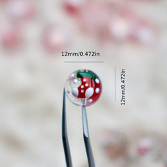 2pcs Christmas Hand-painted Glass Beads Santa Claus Socks DIY Jewelry
