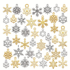 20pcs Snowflake Charms Alloy Pendants For Christmas Winter Jewelry Making