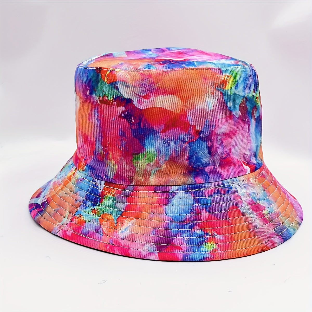 Oil Painting Print Bucket Hat Reversible Red Tie Dye Graffiti