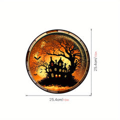 Halloween Colorful Horror Castle Cat PVC Window Glass Stickers