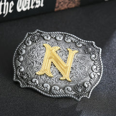Personality Casual Western Denim Letter N Belt Buckle