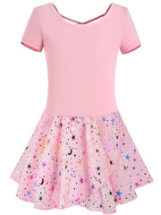 Girls Cotton Sequin Tutu Dress Ballet Leotard