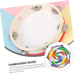10" Lollipop Single Row Hand Rattle Drum - Griff Musical Instrument