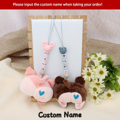 Personalized Plush Toy Pacifier Holder Leash For Baby