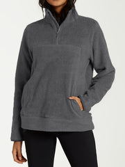 Solid Sweatshirt Long Sleeve with Kangaroo Pocket
