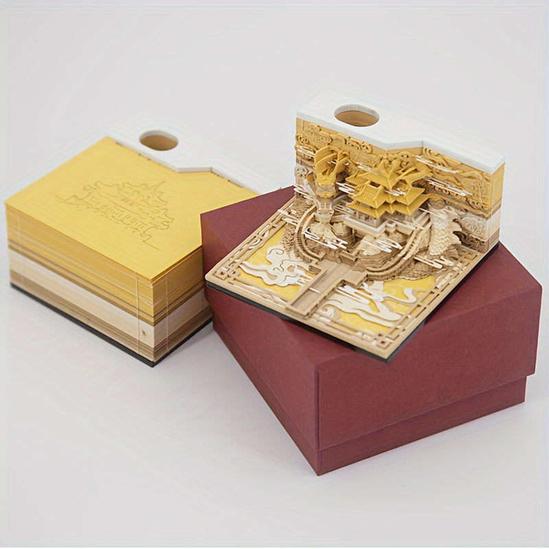 Dragon Traditional Retro Houses Sticky Note Carving Crafts Decoration