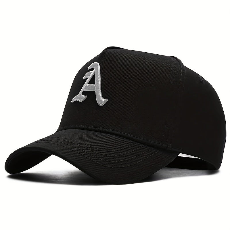Gothic Letter A Baseball Cap Solid Embroidery Casual Sports Hat Unisex Dad Hats