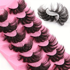 7 Pairs Curly Thick Faux Mink Eyelashes for Stage & Everyday Wear