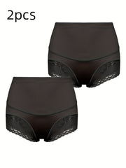 Lace Stitching Briefs Comfy Stretchy Panties Women's Lingerie