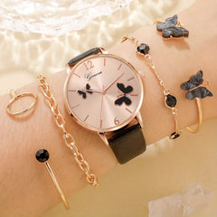 Butterfly Watch with Rhinestones & Starry Sky Dial - Set of 5