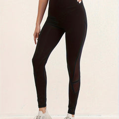 Mesh Contrast High Waist Yoga Pants