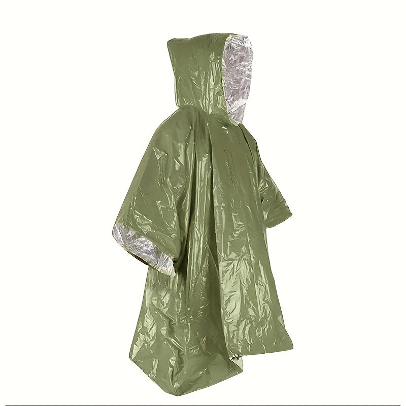 Waterproof Emergency Survival Raincoat Portable Reflective Blanket